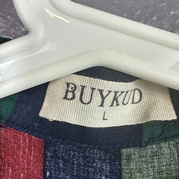 Buykud Button up Shirt Size Large Vintage Striped Long Sleeve Fall - Picture 4 of 7